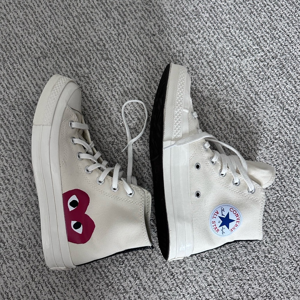 Comme Des Garçons Converse High-Tops with Heart Design